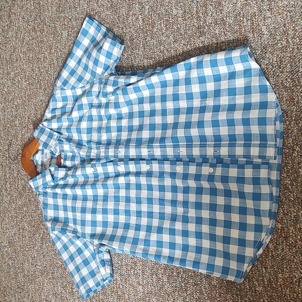 Mens Small Hawker Rye Short sleeve checkered button down slim fit